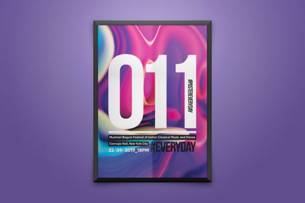 创意彩色液体背景海报PSD素材大洋岛精选模板 Creative Poster Template