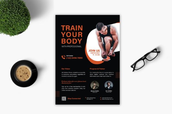 健身培训机构介绍宣传单设计模板 Gym Flyer缩略图 健身培训机构介绍宣传单设计模板 Gym Flyer