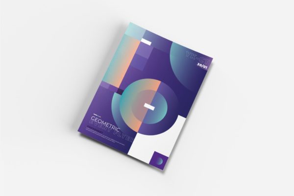 创意几何图形背景宣传单设计模板v1 Creative Geometric Flyer