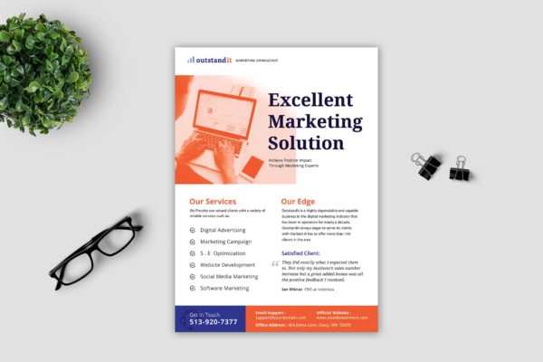 互联网营销顾问传单设计模板 Marketing Consultant Flyer