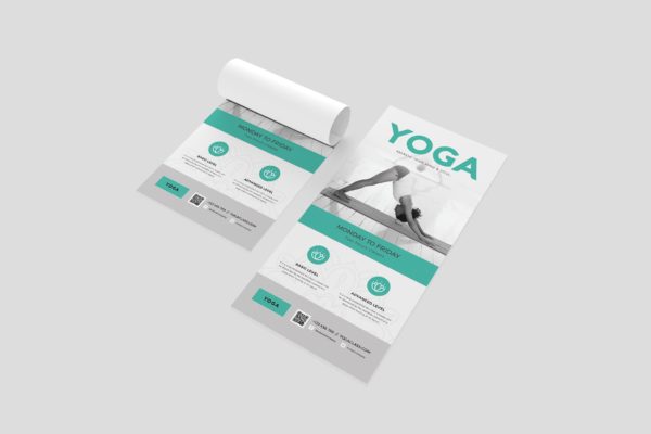 瑜伽培训资料DL宣传单设计模板 Yoga DL Flyer缩略图 瑜伽培训资料DL宣传单设计模板 Yoga DL Flyer