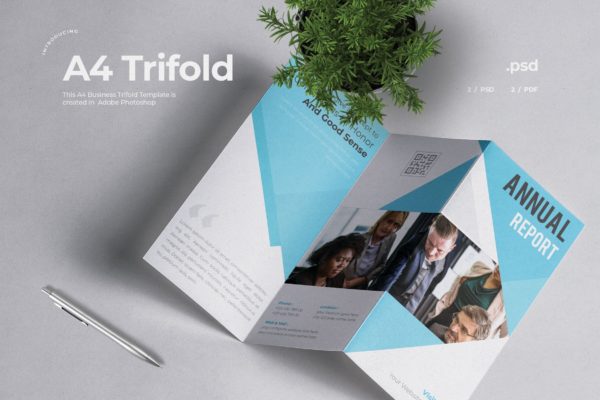 企业三折页版式设计宣传小册设计模板v4 Business Trifold Brochure缩略图 企业三折页版式设计宣传小册设计模板v4 Business Trifold Brochure