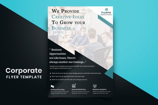 现代设计风格企业公司机构通用宣传单模板v09 Corporate Flyer Template-09缩略图 现代设计风格企业公司机构通用宣传单模板v09 Corporate Flyer Template-09