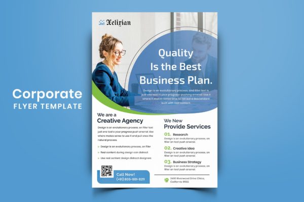 现代设计风格企业公司机构通用宣传单模板v05 Corporate Flyer Template-05缩略图 现代设计风格企业公司机构通用宣传单模板v05 Corporate Flyer Template-05