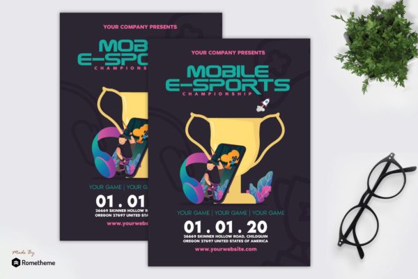 手机游戏电子竞技赛海报PSD素材大洋岛精选设计模板 Mobile e-Sports Championship – Flyer GR缩略图 手机游戏电子竞技赛海报PSD素材大洋岛精选设计模板 Mobile e-Sports Championship – Flyer GR