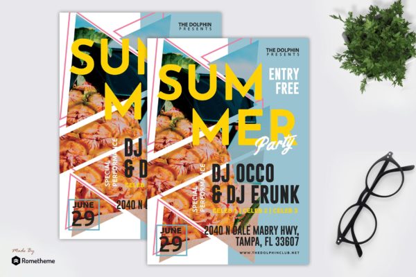 夏天音乐主题活动宣传单设计模板 Summer – Music Event Flyer RY