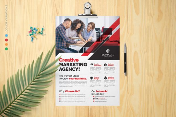 标准企业品牌宣传单排版设计模板 Corporate Flyer