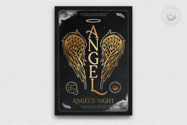 天使派对传单设计模板V3 Angels Party Flyer Template V3缩略图 天使派对传单设计模板V3 Angels Party Flyer Template V3