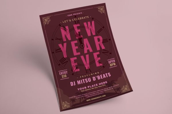 新年祝酒会活动宣传单模板v3 New Year Flyer