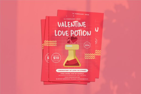 情人节主题活动传单设计模板 Valentine Love Flyer缩略图 情人节主题活动传单设计模板 Valentine Love Flyer