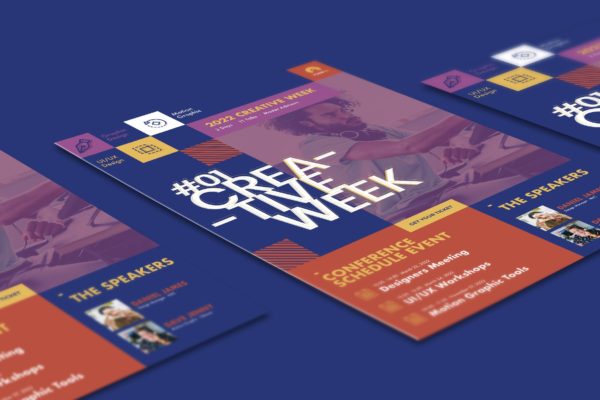 会议/讲座/论坛活动传单设计PSD模板 Conference Flyer PSD Template