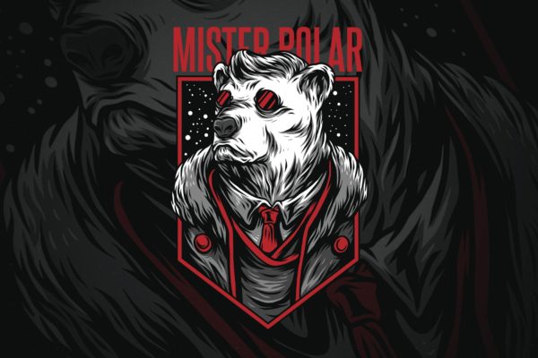 极地先生潮牌T恤印花图案大洋岛精选设计素材 Mister Polar