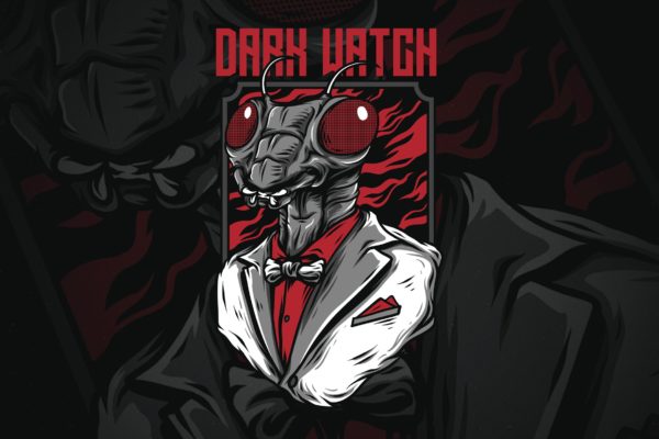 黑暗蚁人潮牌T恤印花图案大洋岛精选设计素材 Dark Watch
