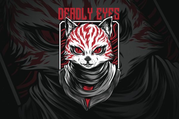 致命之眼潮牌T恤印花图案大洋岛精选设计素材 Deadly Eyes