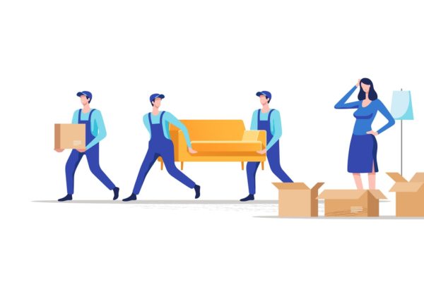 搬家公司场景矢量插画大洋岛精选素材v1 Moving House