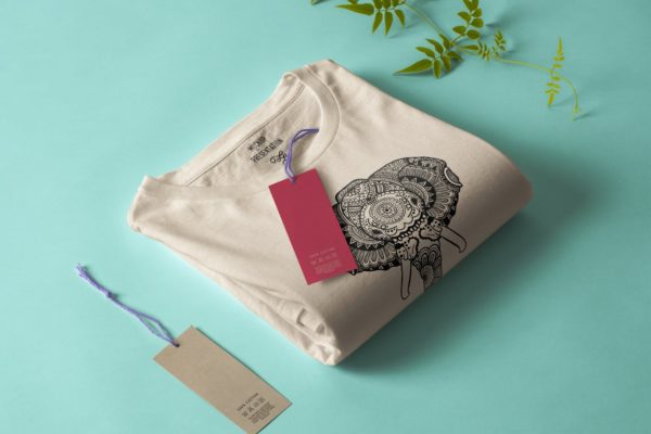 大象-曼陀罗花手绘T恤印花图案设计矢量插画大洋岛精选素材 Elephant Mandala T-shirt Design Illustration