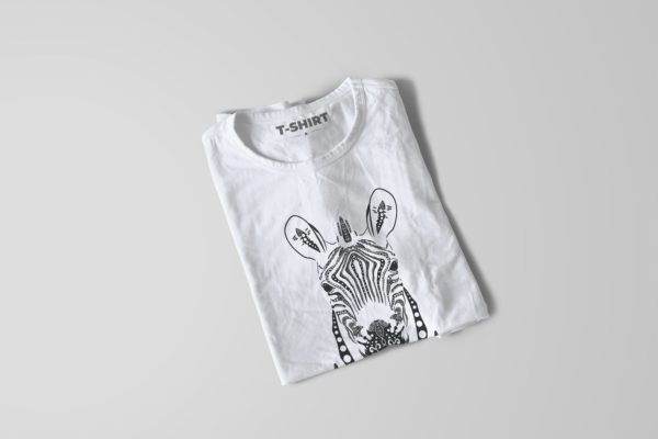 斑马-曼陀罗花手绘T恤印花图案设计矢量插画大洋岛精选素材 Zebra Mandala T-shirt Design Vector Illustration