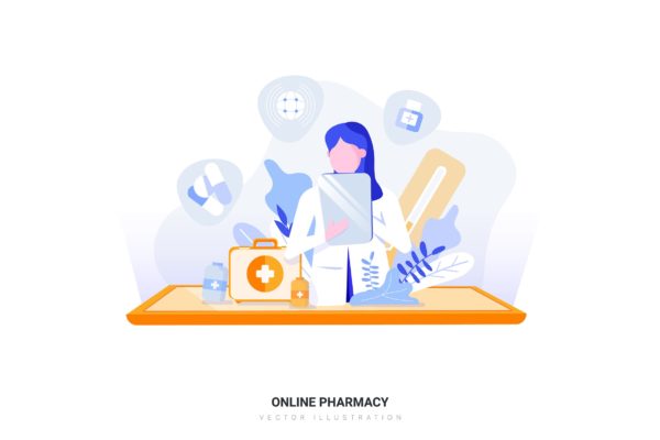 在线药房矢量概念插画素材 Online Pharmacy Vector Illustration缩略图 在线药房矢量概念插画素材 Online Pharmacy Vector Illustration