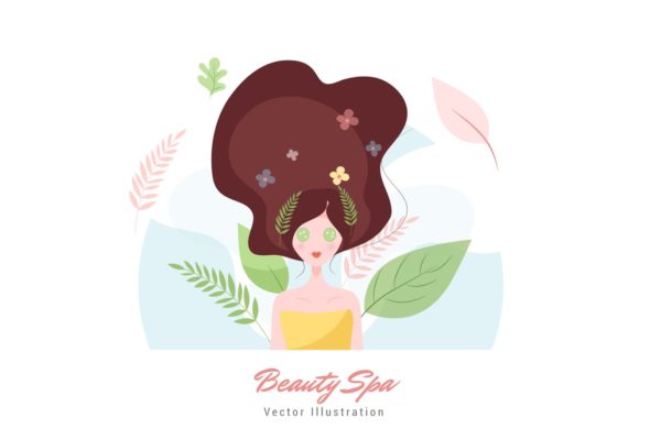 美容SPA主题矢量插画大洋岛精选素材v2 Beauty Spa Vector Illustration