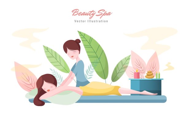 美容SPA主题矢量插画大洋岛精选设计素材v5 Beauty Spa Vector Illustration
