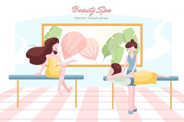 美容SPA主题矢量插画大洋岛精选素材v4 Beauty Spa Vector Illustration