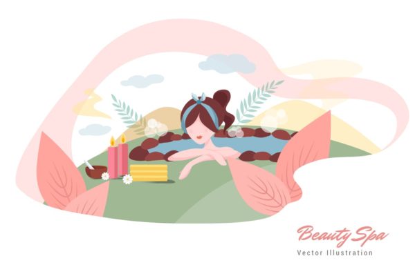 美容SPA主题矢量插画大洋岛精选设计素材v6 Beauty Spa Vector Illustration