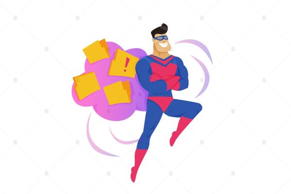 安全云存储隐喻扁平化矢量插画大洋岛精选素材 Secure cloud storage metaphor flat illustration