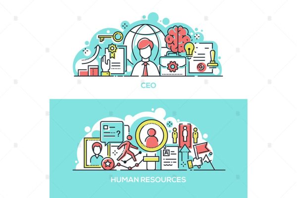公司首席执行官&人力资源主题扁平风网站矢量插画大洋岛精选 Company CEO and human resources banners