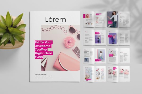 女性时尚服饰主题大洋岛精选杂志InDesign模板 Magazine Template