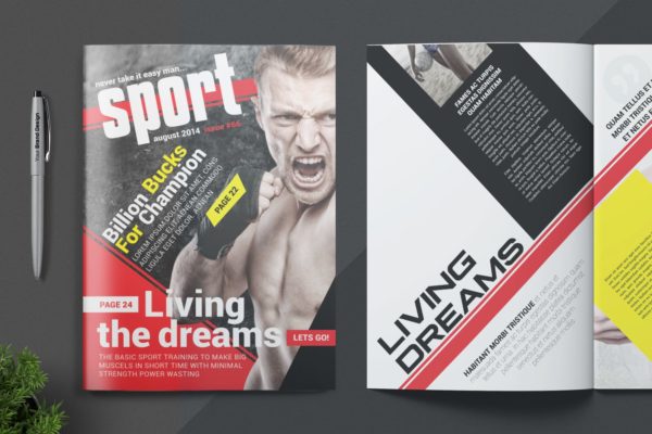 体育运动主题大洋岛精选杂志版式设计InDesign模板 Magazine Template