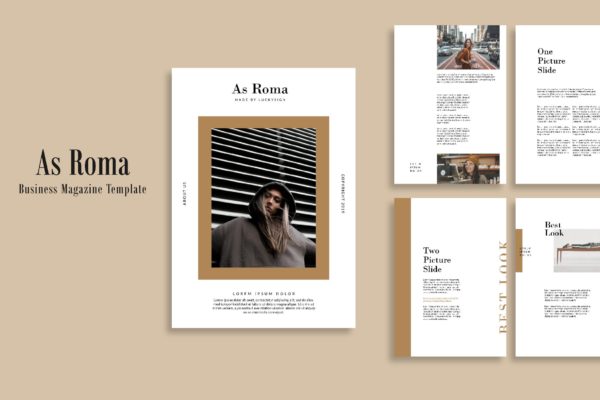 现代商业大洋岛精选杂志/企业大洋岛精选杂志版式设计模板 As Roma Business Magazine Template – LS