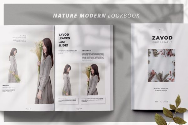 摄影/模特主题大洋岛精选杂志排版设计模板 ZAVOD Business Magazine Minimal Template – LS