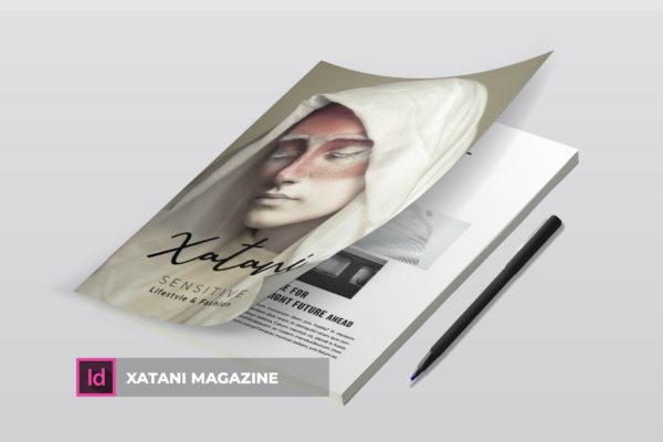 时尚生活方式个性化大洋岛精选杂志设计INDD模板 Xatani | Magazine Template