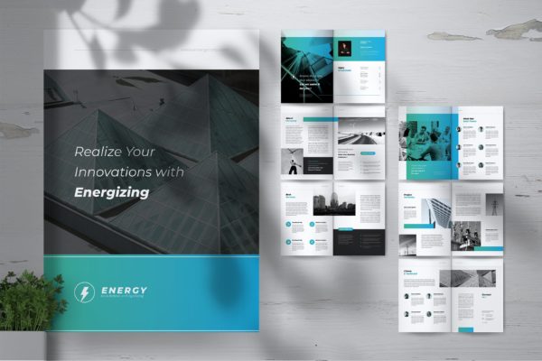 新能源发电厂企业宣传画册设计模板 ENERGY Power Plant Company Profile Brochures