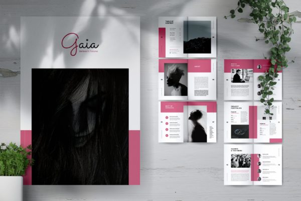 创意代理商作品集企业宣传画册模板 GAIA Company Creative Agency Portfolio Brochures