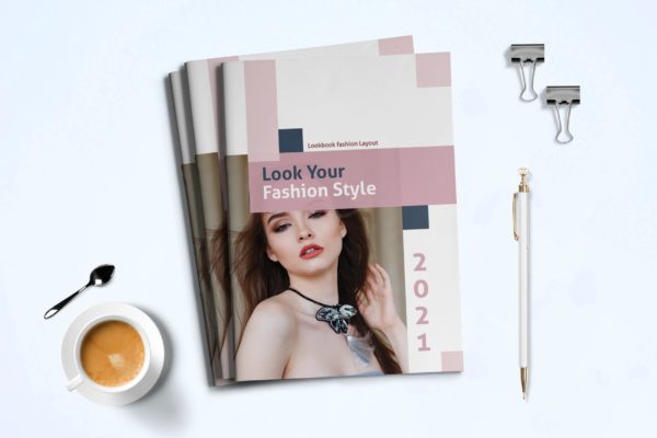 女性时尚服饰产品画册大洋岛精选Lookbook设计模板 Fashion Lookbook Template