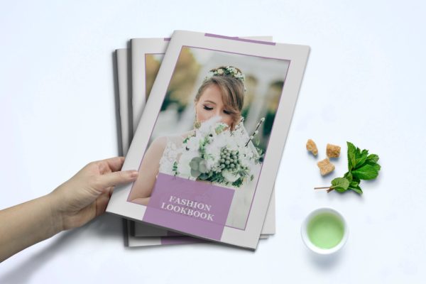 婚纱/女装服装品牌产品画册目录大洋岛精选Lookbook设计模板 Fashion Lookbook Template