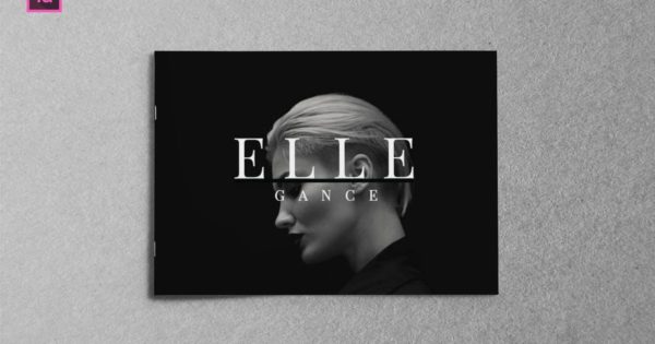A5尺寸横版创意品牌画册大洋岛精选Lookbook设计模板 ELLEGANCE –  A5 Landscape Lookbook template
