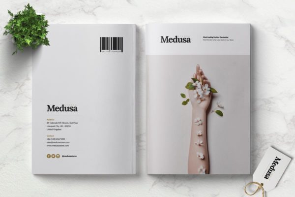 24页时尚产品目录手册版式大洋岛精选Lookbook设计模板 MEDUSA – Lookbook Brochure Fashion