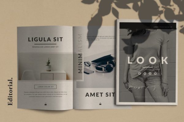 极简主义设计风格企业业务手册大洋岛精选Lookbook设计模板 Lookbook