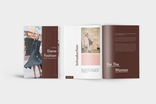 时装产品大洋岛精选目录设计模板 Elana Fashion Lookbook Catalogue