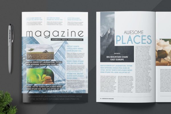 农业/自然/科学主题大洋岛精选杂志排版设计模板 Magazine Template