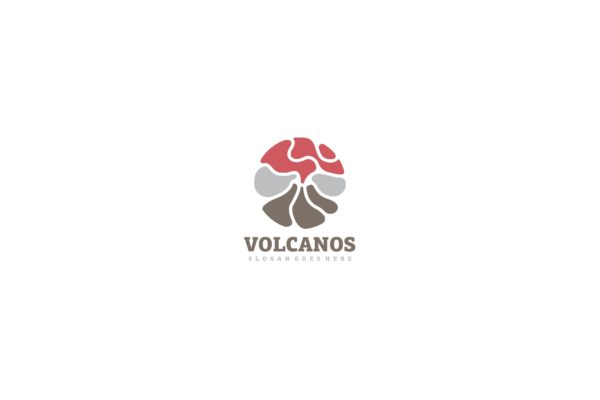 创意火山抽象图形Logo设计大洋岛精选模板 Volcano Logo