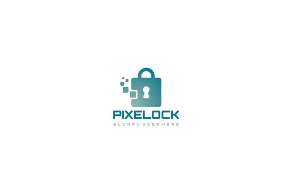 数码智能锁图形安全行业Logo设计大洋岛精选模板 Digital Lock Logo