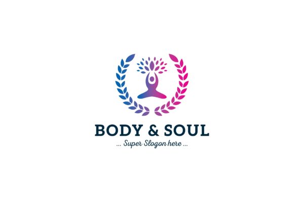 健康养生主题曼陀罗图形Logo设计大洋岛精选模板 Wellness Logo