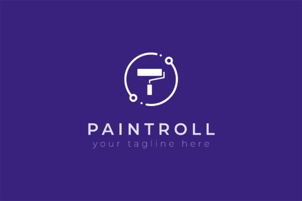 油漆品牌油漆滚刷图形Logo设计大洋岛精选模板 Paintroll – Premium Logo Template