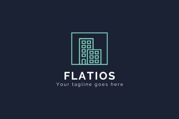建筑大厦标志几何图形Logo设计大洋岛精选模板 Flatios – Construction Logo Template