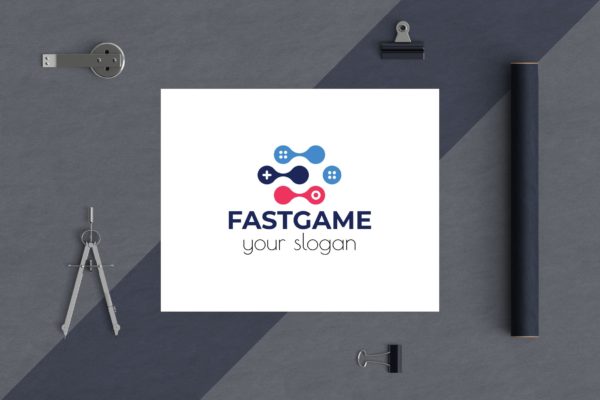 游戏加速器Logo设计大洋岛精选模板 Fast Game Business Logo Template