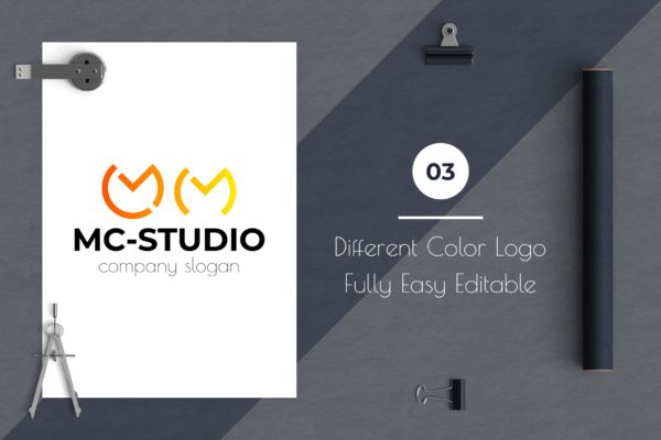 创意工作室图形Logo设计大洋岛精选模板 Mc Studio Creative Logo Template
