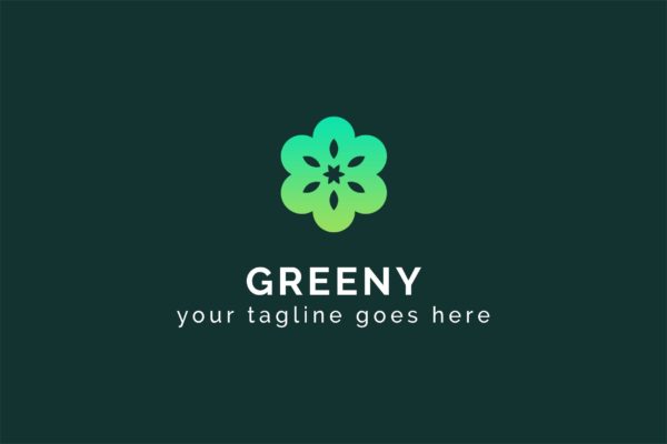 六瓣剪纸花卉图形Logo设计大洋岛精选模板 Greeny – Multipurpose Logo Template